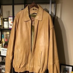 Tan leather jacket